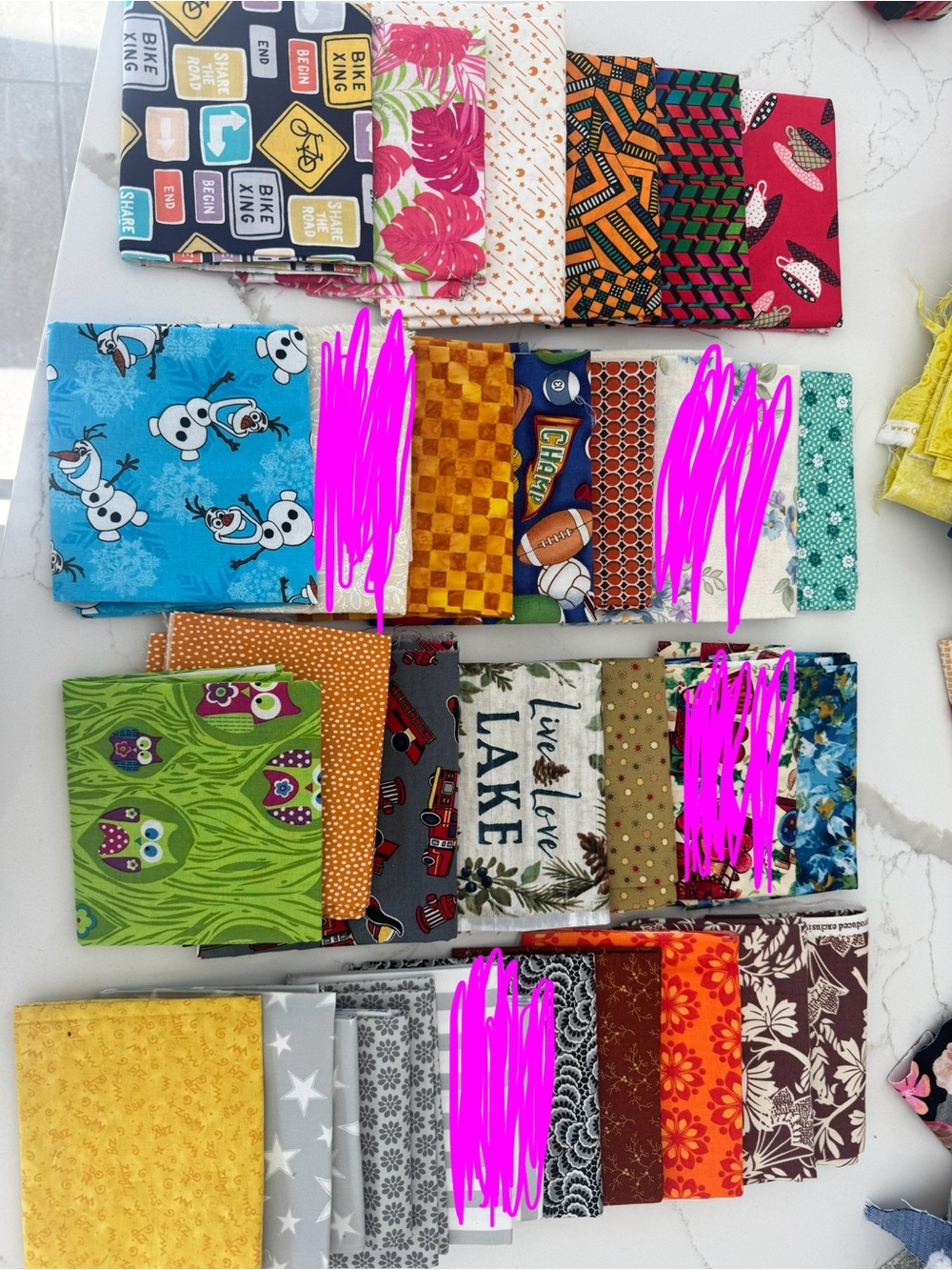 27 Assorted Cotton Fabric Fat Quarters - quilting, cotton, sewing, craft